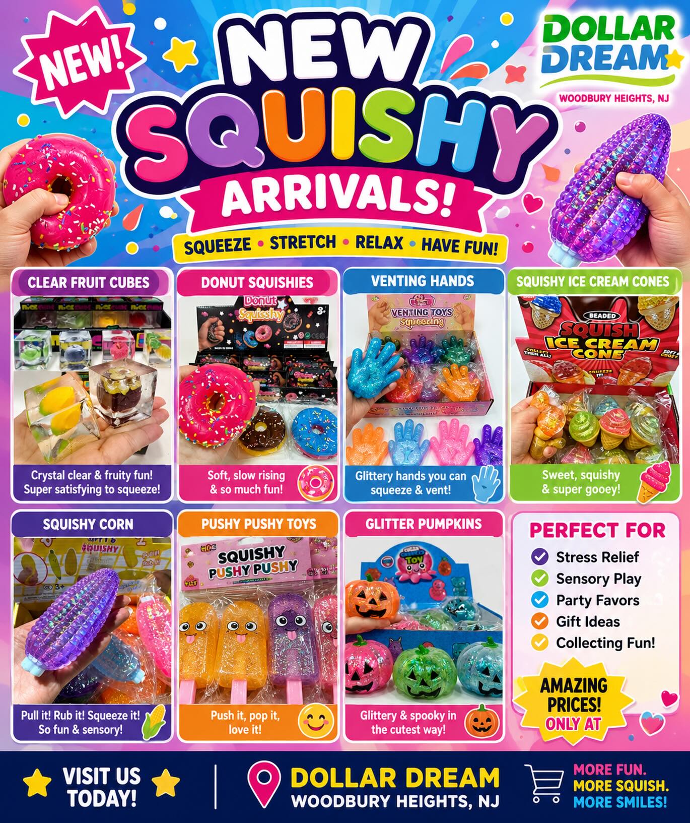New squishy toy arrivals at Dollar Dream in Woodbury Heights, NJ
