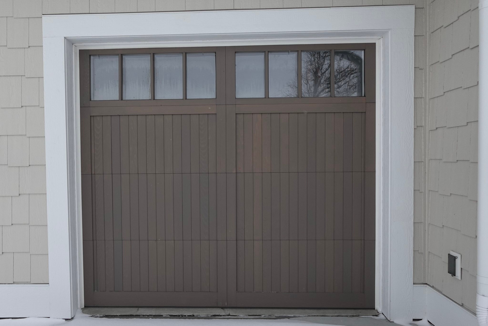 garage  Cedar 9'0” X 8'0” X4 Garage Doors Model: 5731 Madison glass