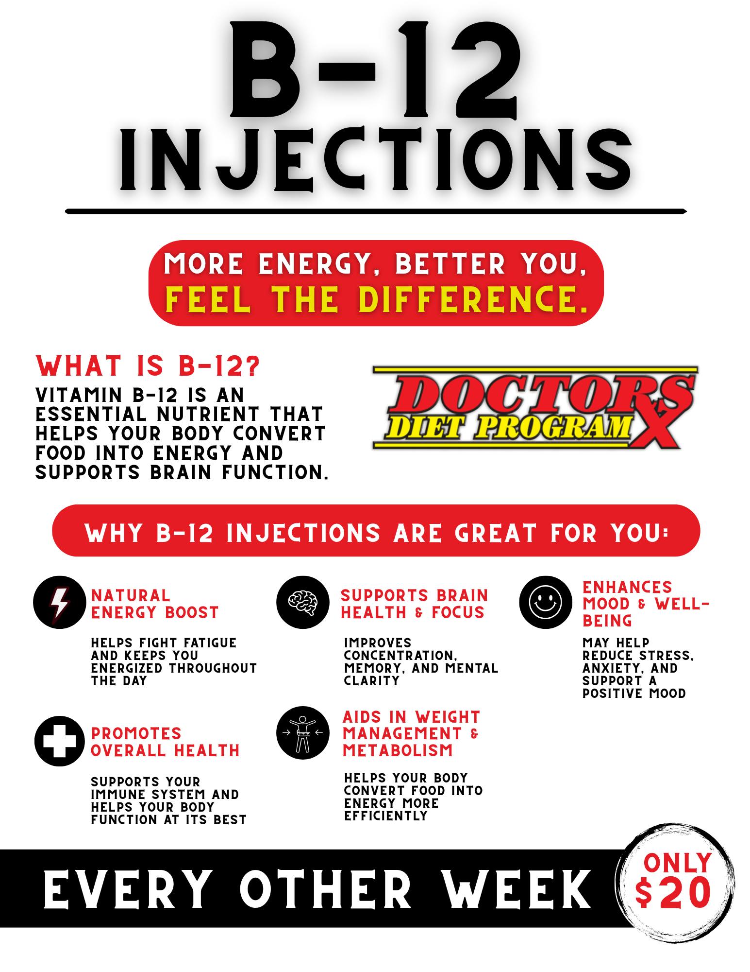 does vitamin b12 injection help with fatigue low energy 💉✨ Feeling tired, sluggish, or running on energy? It may be time for a B-12 boost! Vitamin B-12 plays an important role in helping your body convert food into Which Is Better? Sublingual test count 2 included not reg Volume:Single 5mg vial