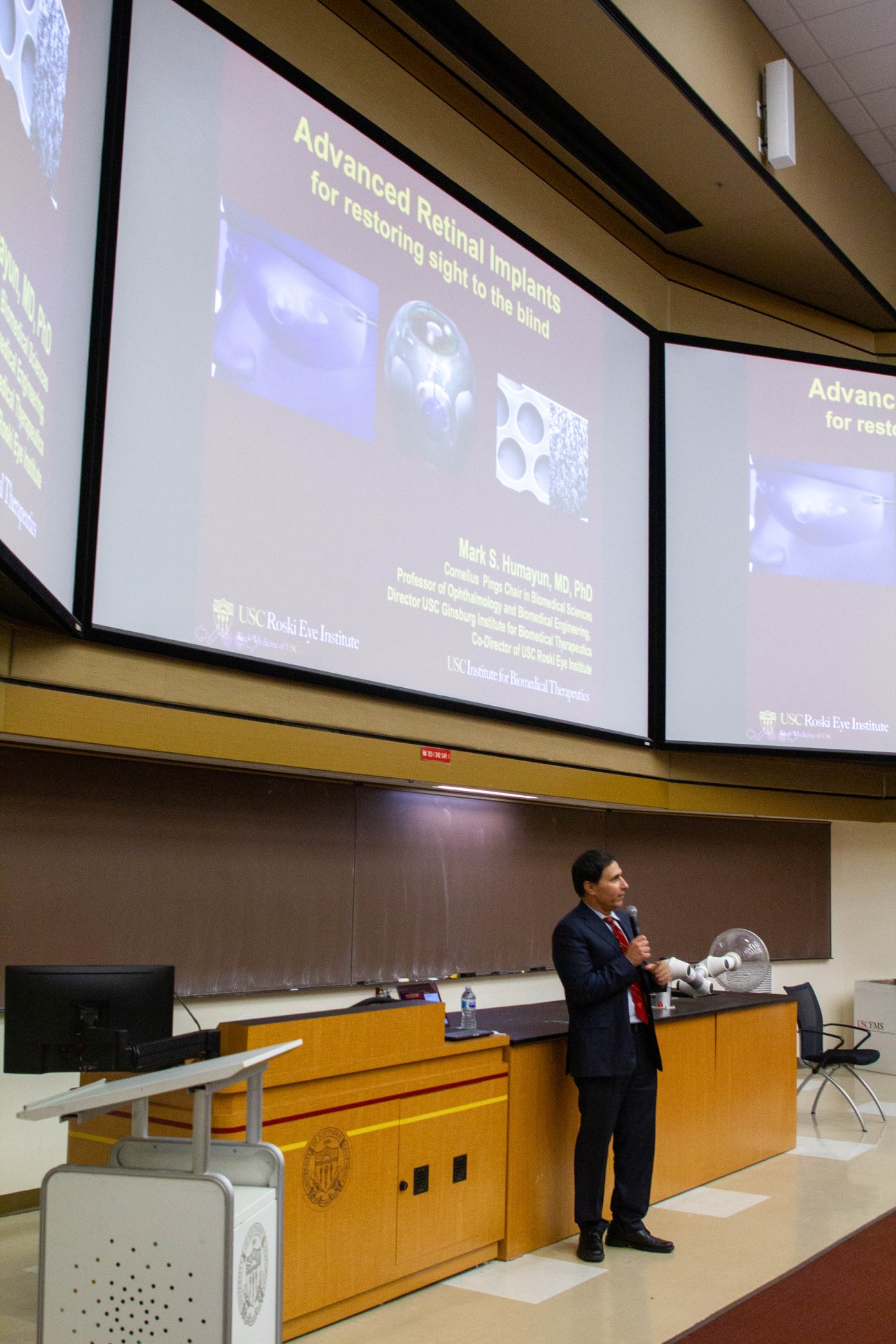 Dr. Mark Humayun presenting,... - USC Roski Eye Institute