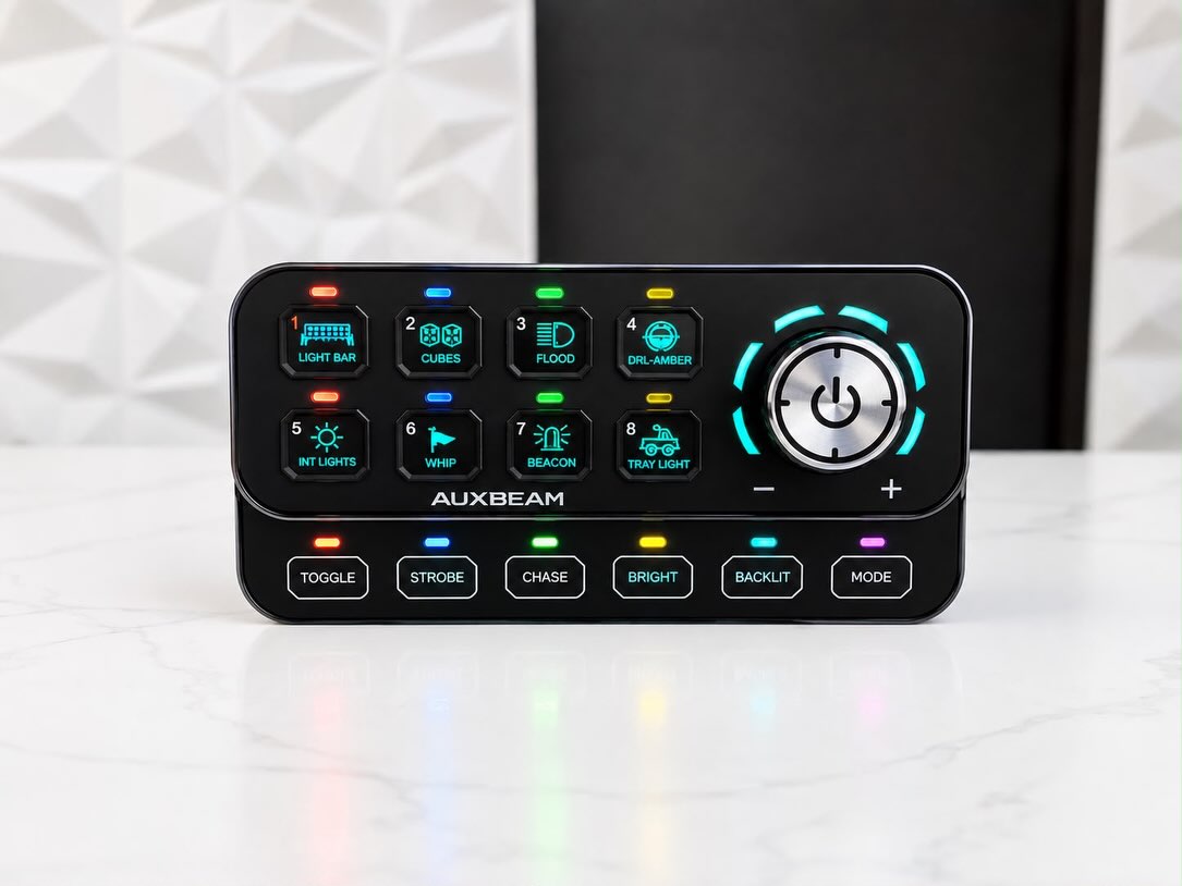 🔥 AUXBEAM 8 GANG MULTIFUNCTION KNOB SWITCH PANEL 🔥 La nueva