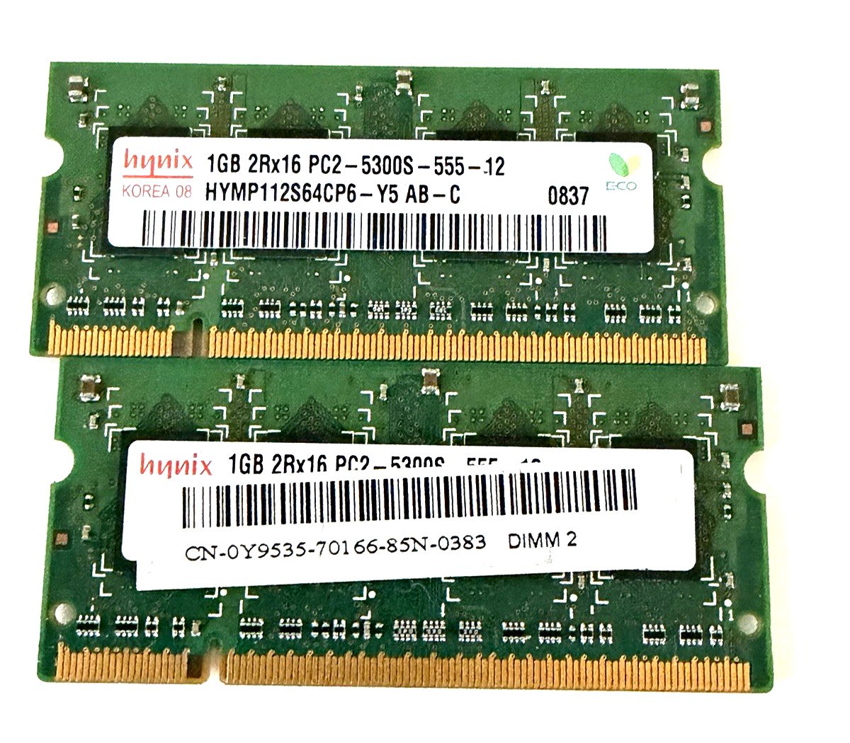 Hynix 2 X 1gb Ddr2 So-dimm 200-pin 667 Mhz Pc2-5300s Laptop Ram