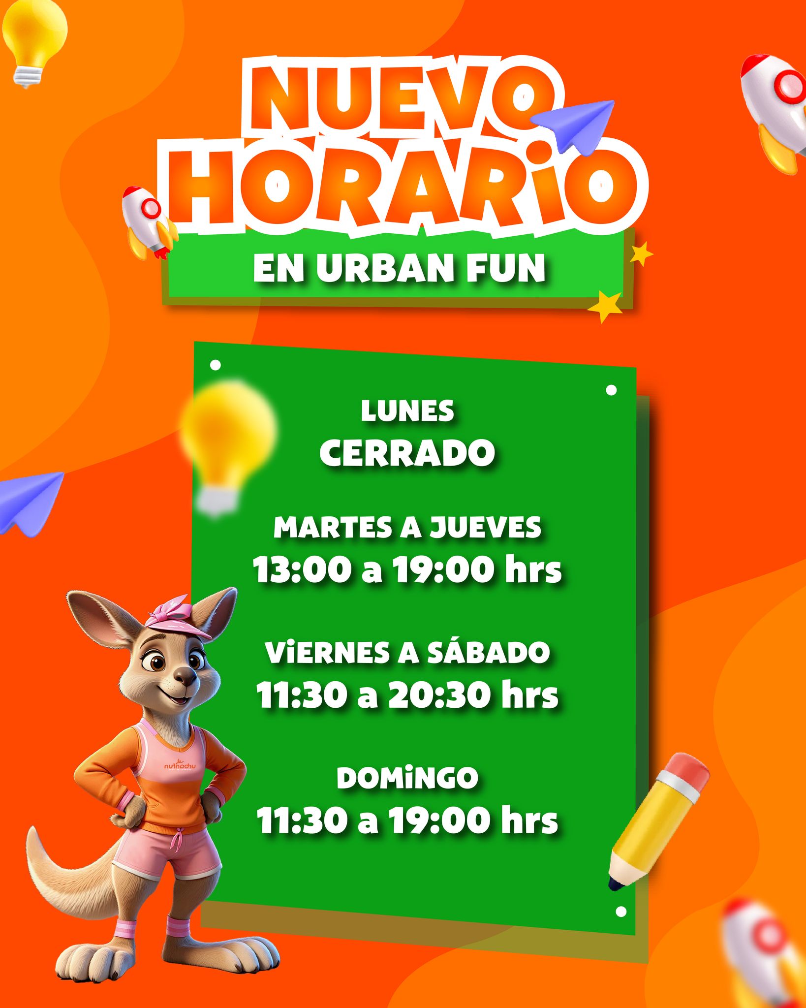 Urban - 📢 ¡Nuevo horario en Urban Fun! 🕒 ¡Marzo llega cargado de ...