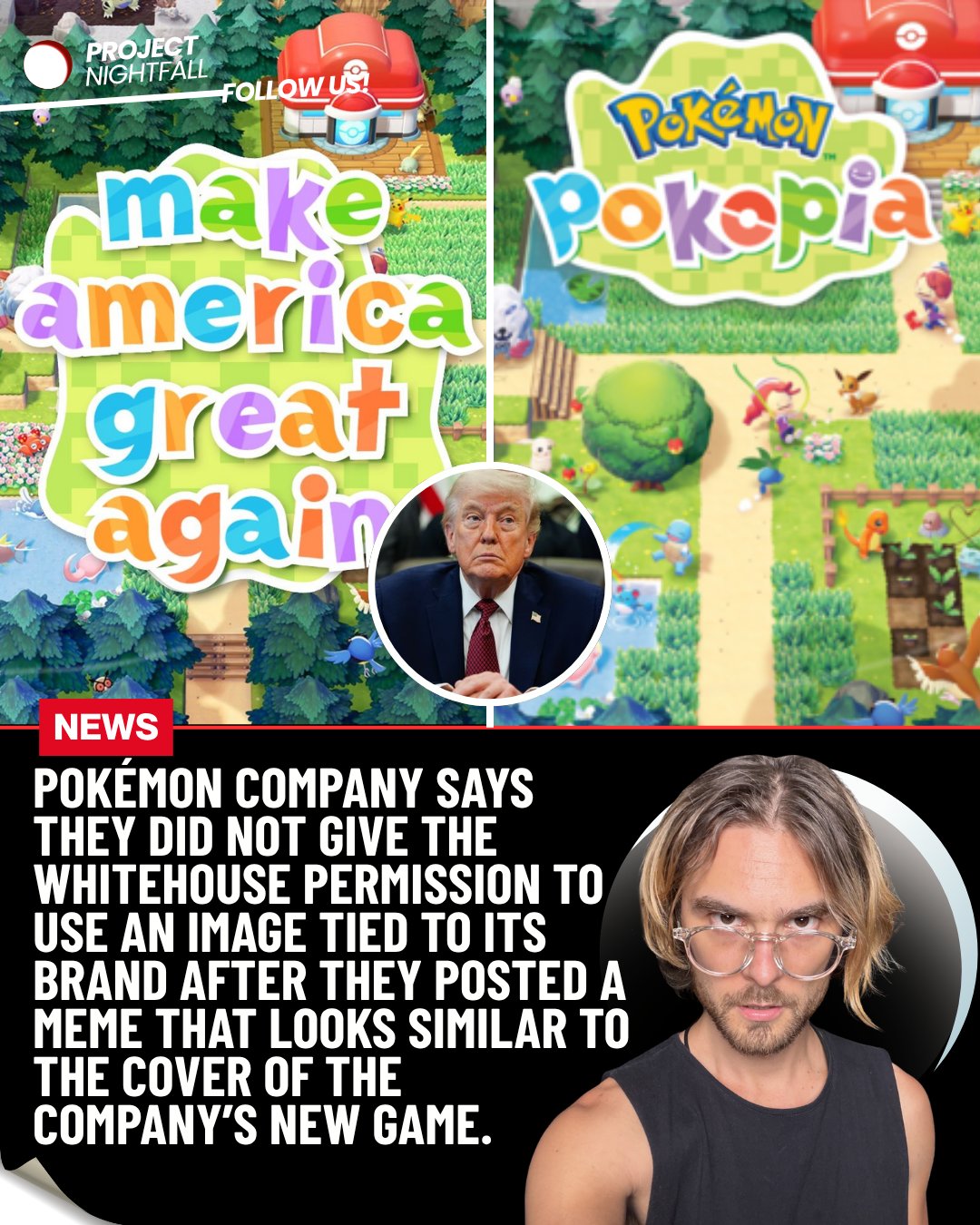 その他 POKEMON GREEN TRUMP President Trump Uses Pokemon Pokopia to Promote MAGA Agenda