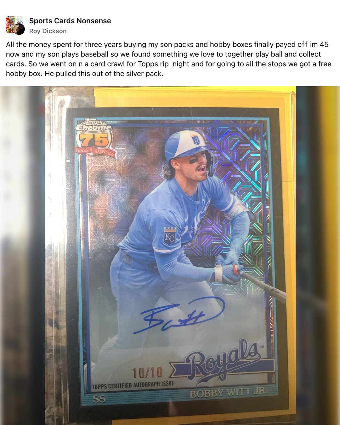 Father and son pull rare Bobby Witt Jr. autograph card