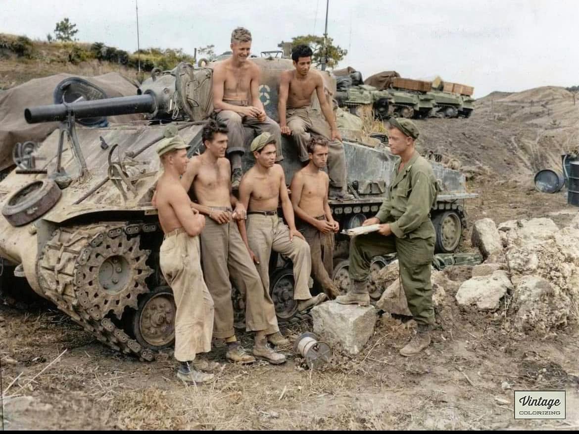 Seven Texans of the 96th Infantry Division's 763rd Tank Battalion