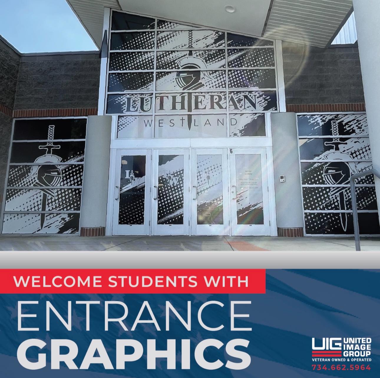United - Check out the new entrance graphics we installed at Lutheran ...
