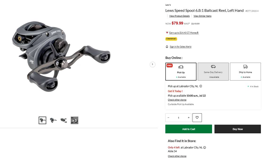 baitcaster reel canadian tire 600CTS Baitcasting Abu Garcia Revo X LP