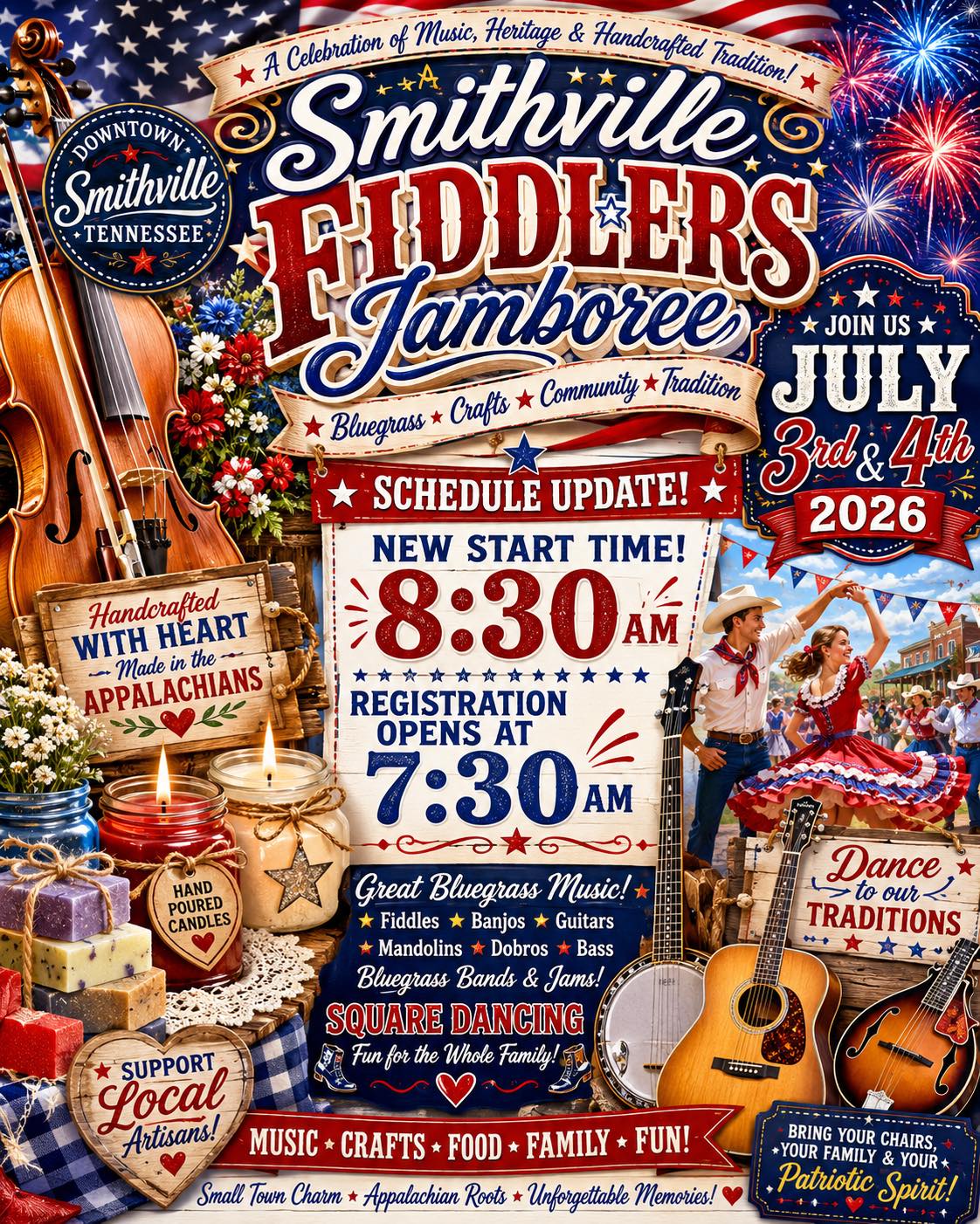 NEW START TIME FOR COMPETITION! 🎻🇺🇸 Smithville Fiddlers
