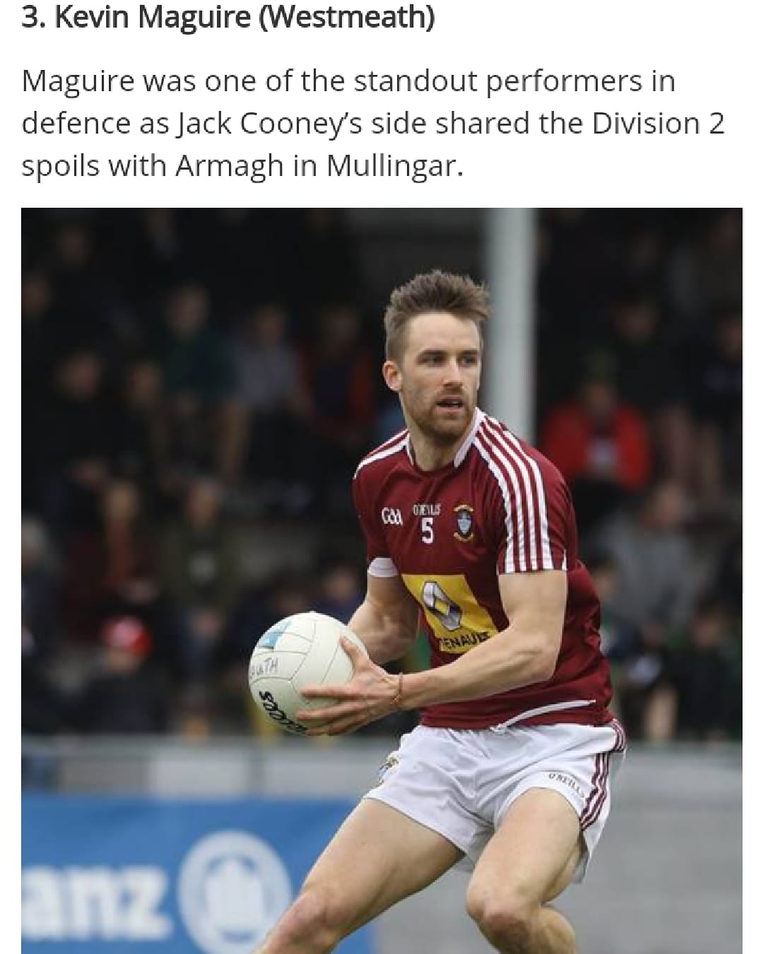 Congratulations to Caulry's Kevin... - Westmeathgaaofficial | Facebook
