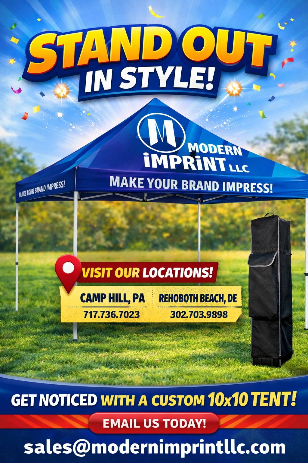Stand out at your next event with a full-color 10x10 custom tent