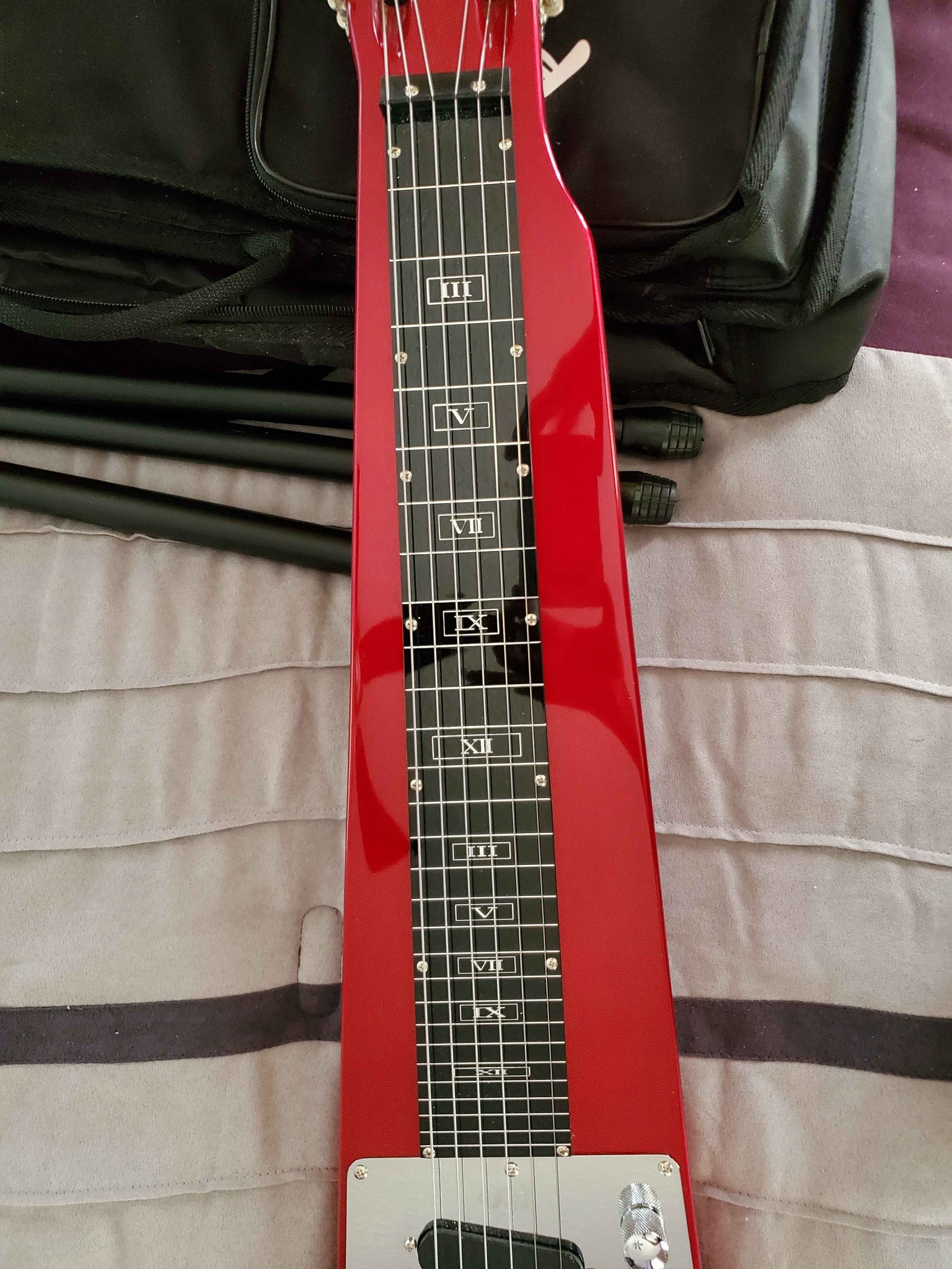 Rogue RLS1MRD Lap Steel Guitar with stand, gig bag, and slide Metallic ...