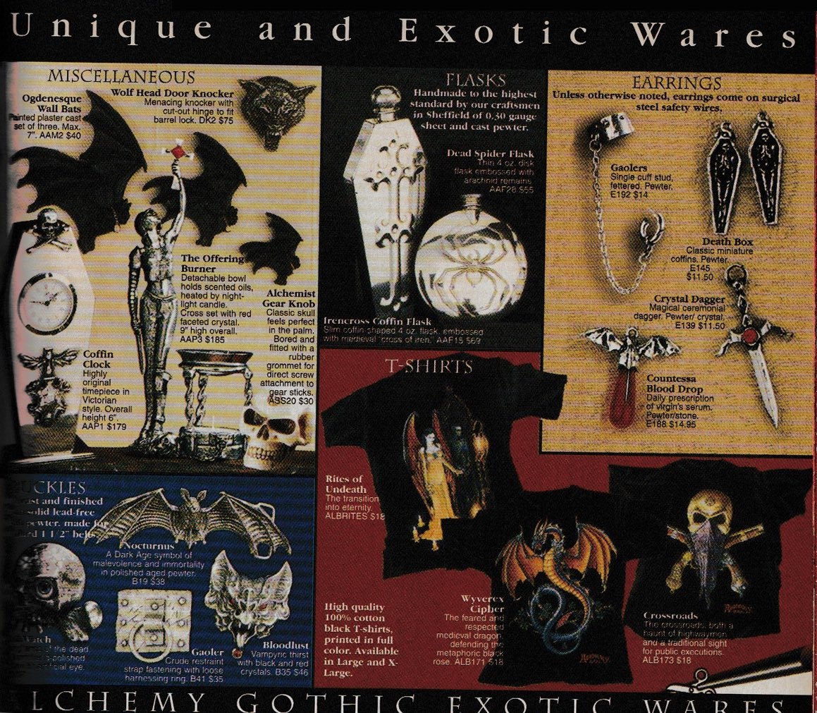 Alchemy Gothic ad, Fangoria #182 (1999)