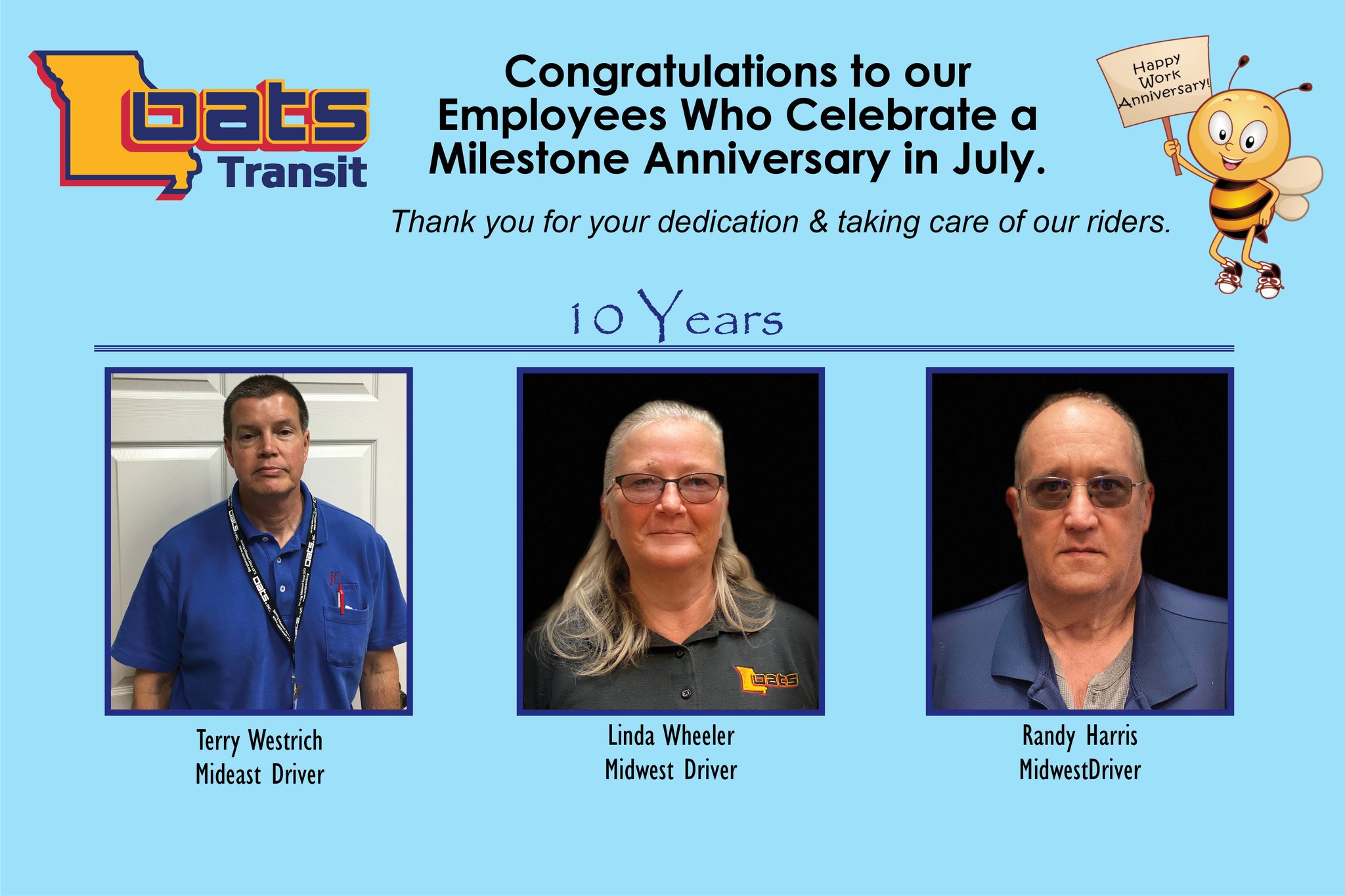 OATS - Congratulations to our July employees who are celebrating a ...