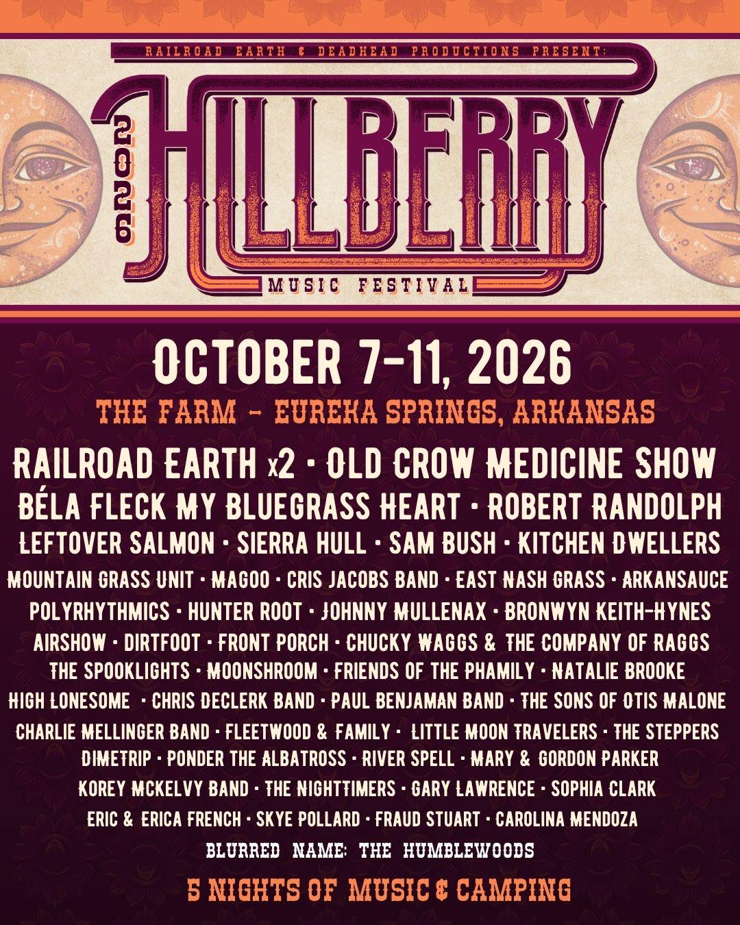 Railroad - The full lineup for Hillberry Music Festival 2026 has