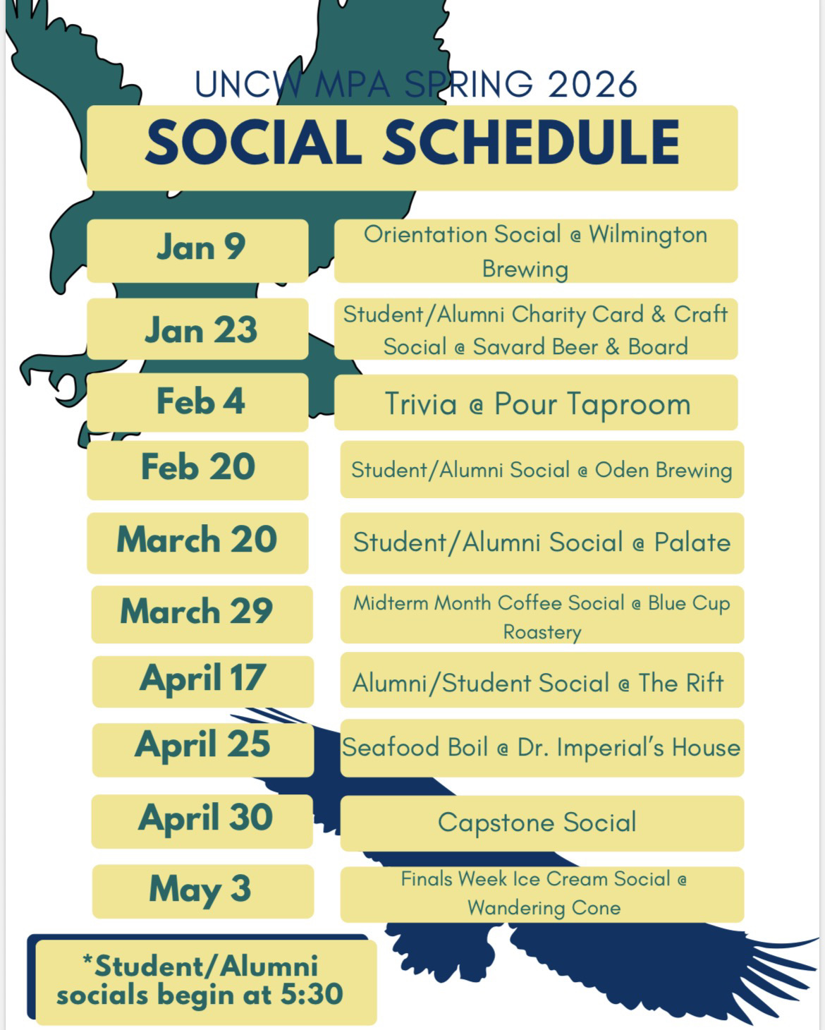 UNCW - We’re excited to announce the 2026 MPA Spring Semester Social ...