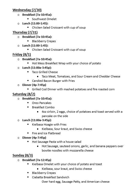 Keystone - We are changing this up and adding Kielbasa to our specials ...