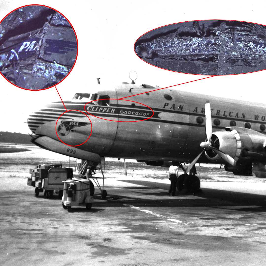 PAN AM 飛行機と地球オブジェ　1962年 For more than 70 years, the final resting place of the Pan Am