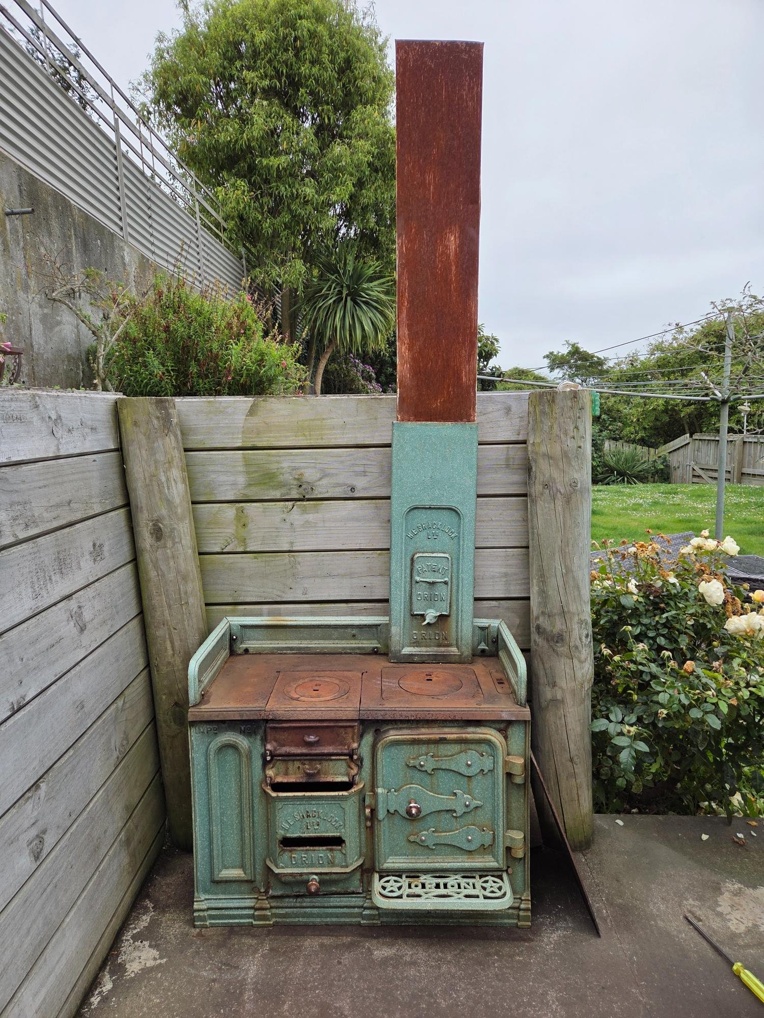 H.E. Shacklock “Orion No. 1” Cast Iron Coal Range – NZ Antique Kitchen ...