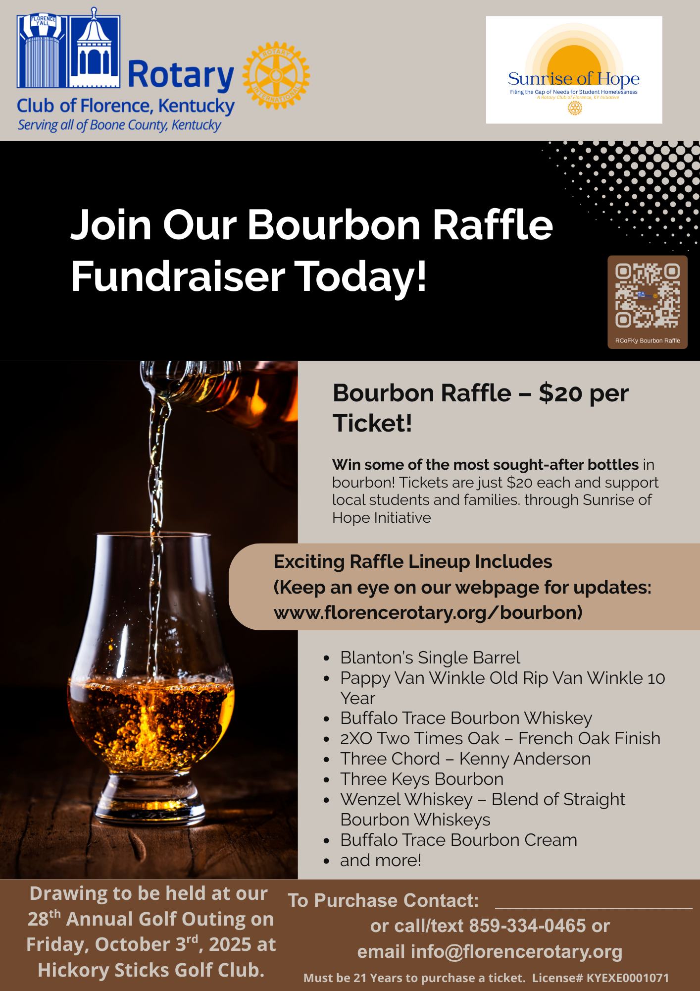 RCoFKy - Bourbon Raffle to Benefit Sunrise of Hope Initiative