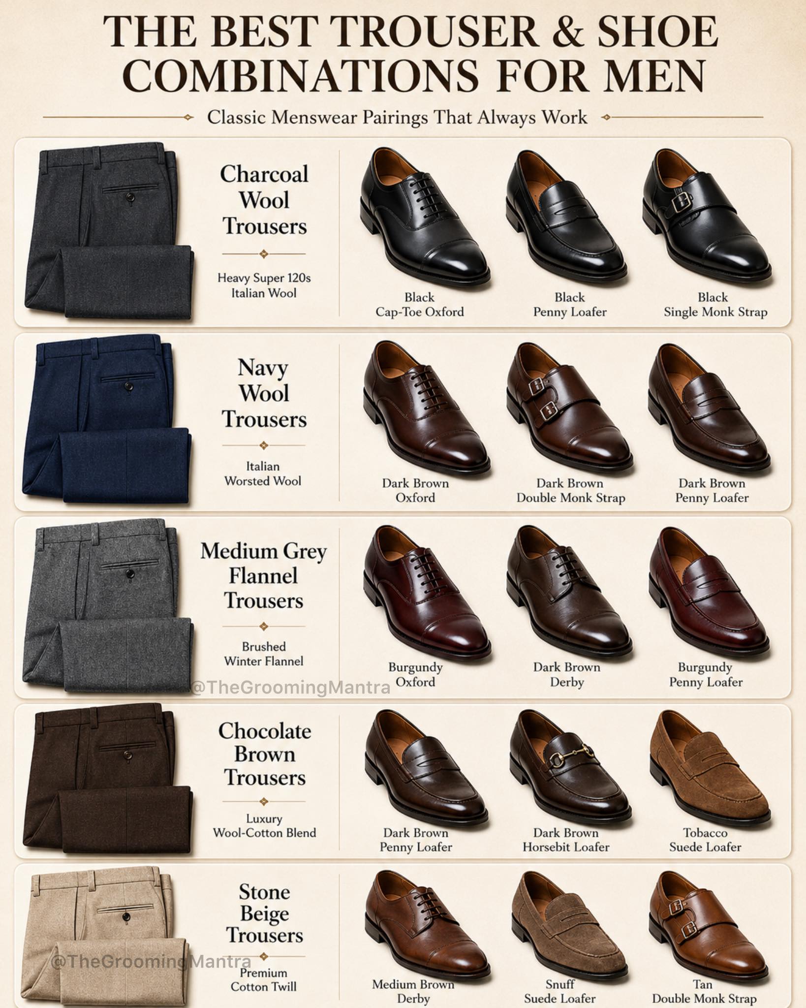 what color dress pants with brown shoes Most men focus on matching colors, but the real secret is matching the right shoe style to the right trouser. A black Oxford brings maximum formality to charcoal wool trousers, while dark COLOR:Wine Black shoes Product ID:AP1E213239_AD203_M Stunning Bridal Shower Dress