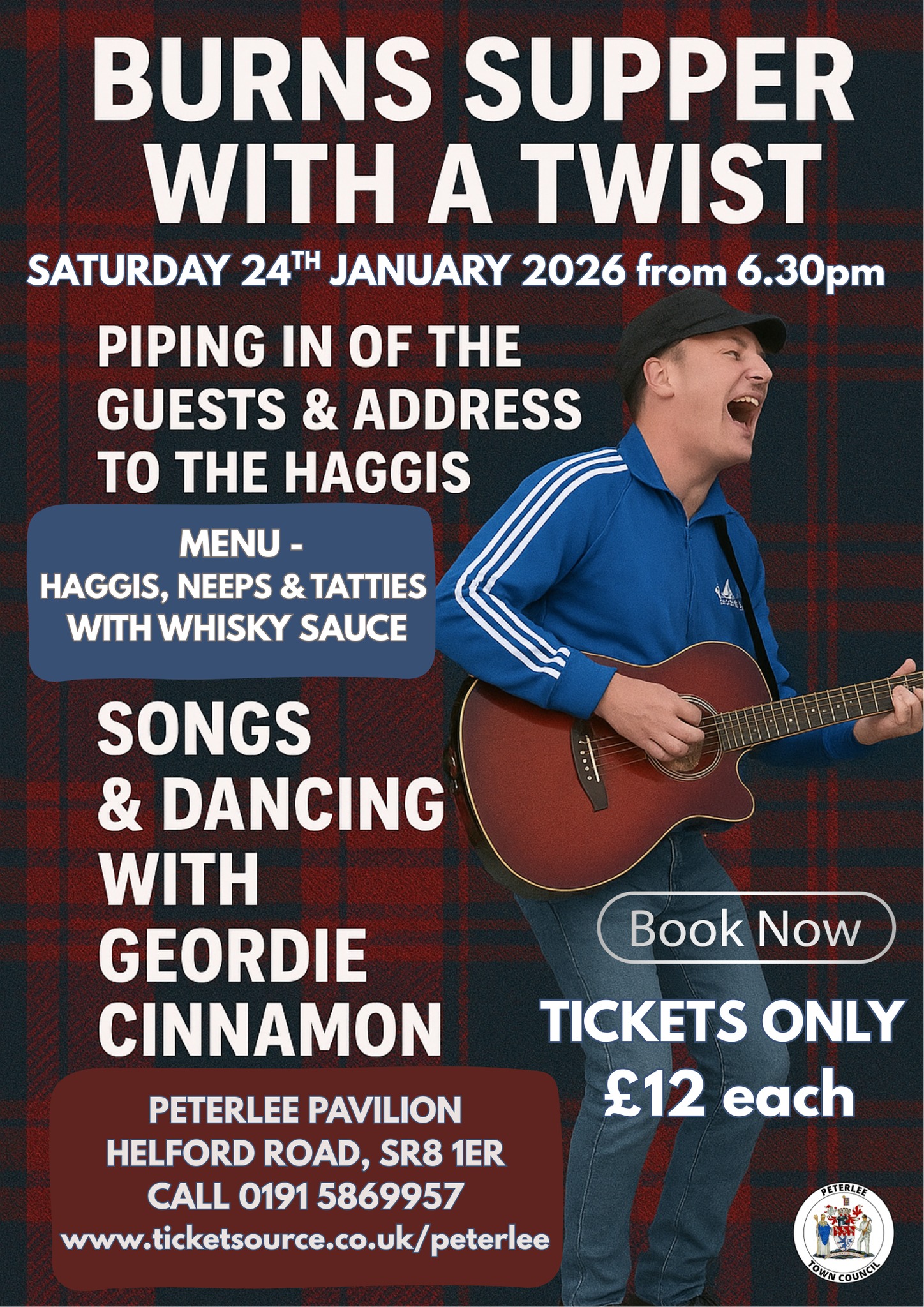 Peterlee - 🚨 DOWN TO THE LAST TICKETS, SO BE QUICK🚨 Haggis on the plate ...