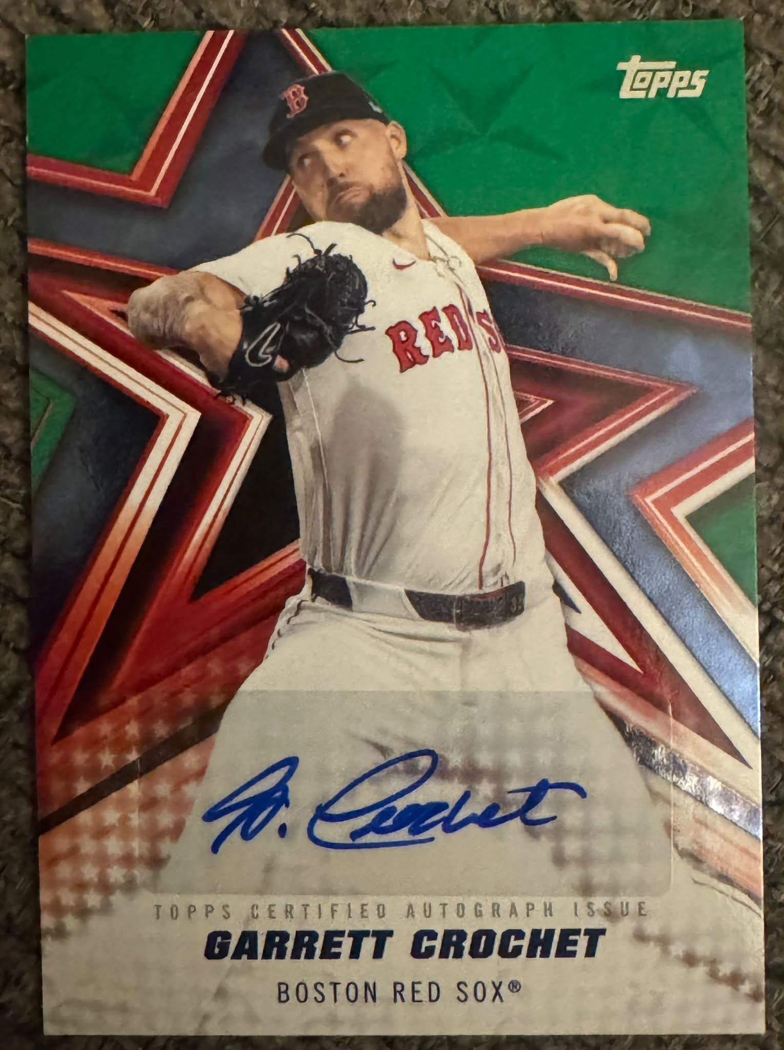 Garrett Crochet autograph card from Topps