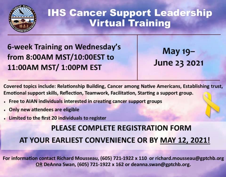 The 6-week IHS Cancer Support Leadership virtual training includes a ...