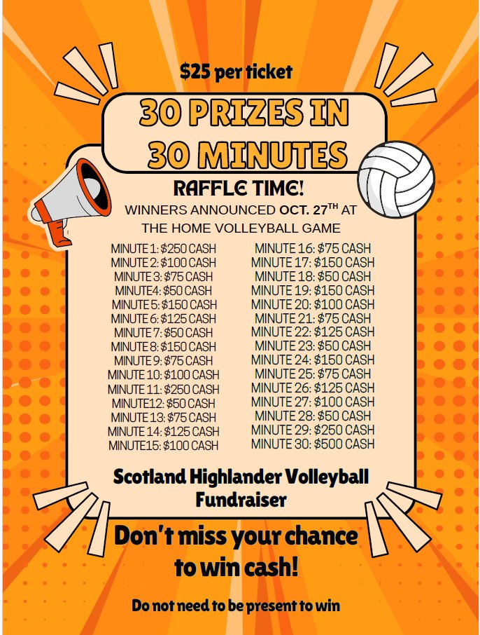 Scotland - 30 cash prizes in 30 minutes! The SHS Volleyball team is ...