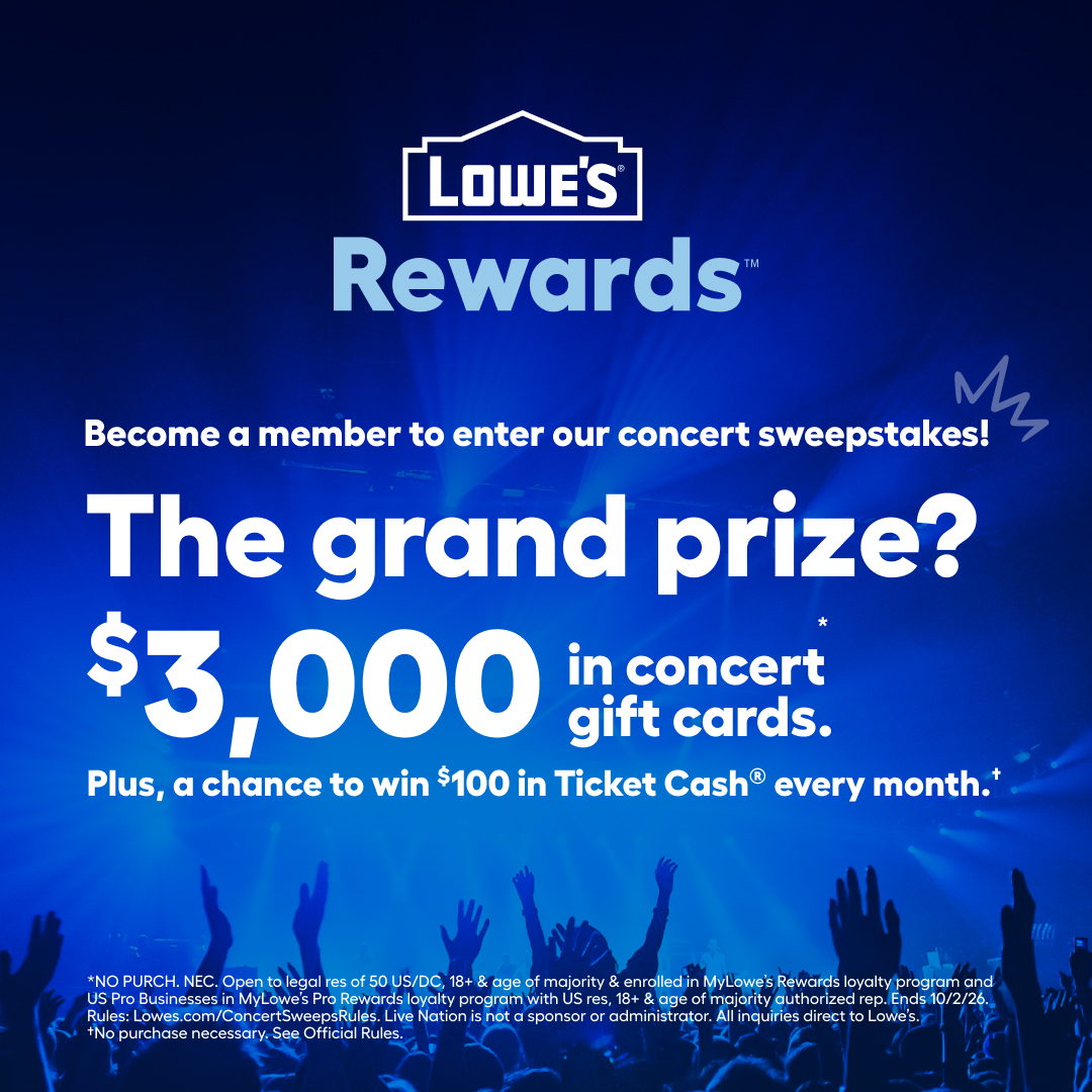 www.klowes Your next concert could be on us! MyLowe's Rewards members can enter our concert sweepstakes for a chance to win $3,000 in concert gift cards and more Ticket Cash prizes! 🎶 🎟️ Long lasting beveled flat Winter Renaissance Barbie Doll Bottle Capsule Count:30 Count Tuotemerkki:Puhdistamo
