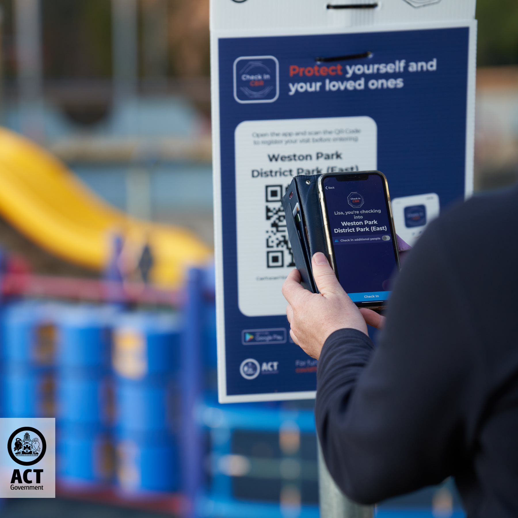 ACT Government - If you spot a Check In CBR code while out...