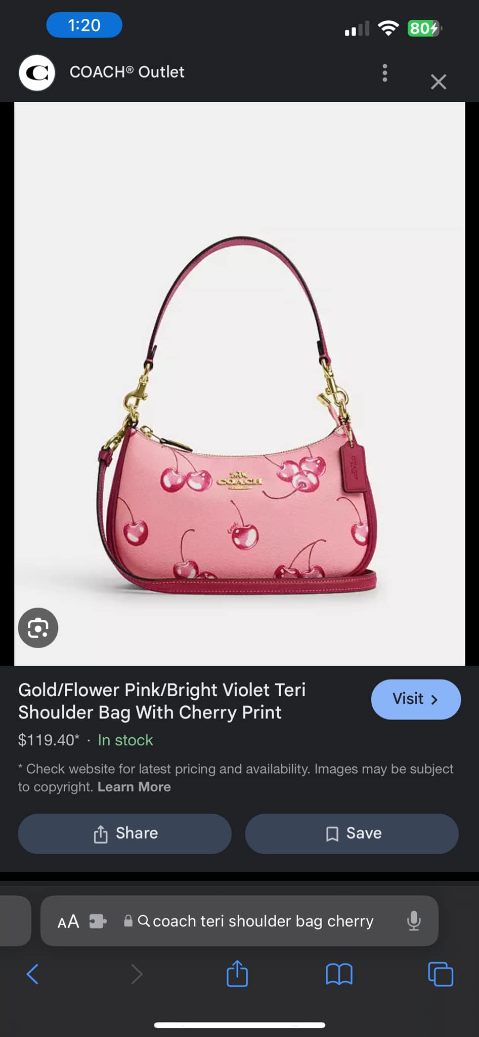 This Pink Coach Teri Shoulder Bag is TOOO DIEEE FORRRR! 😍😍💫