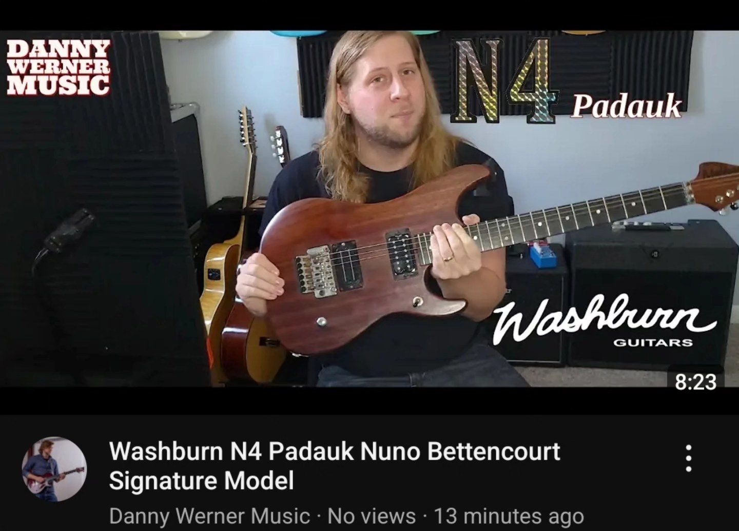 Washburn N4 Padauk 1993 Rare Padouk Black Logo Custom Made in USA!