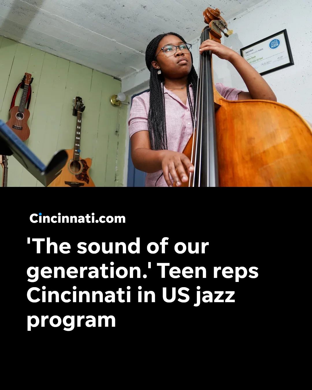 Walnut Hills High senior and bassist Cadence Okuwobi was the only