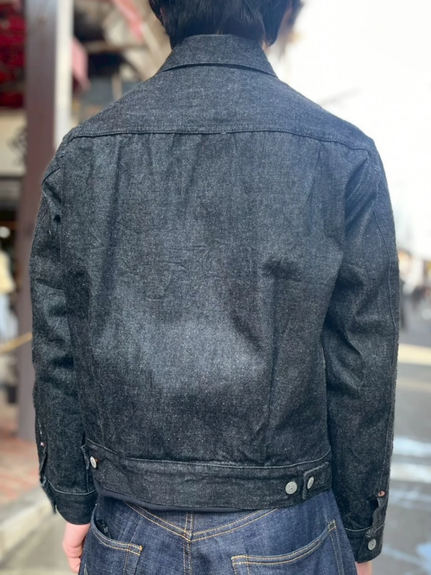 SUGAR CANE 14.25oz. BLACK DENIM JACKET 1953 MODEL lot SC15650 Size
