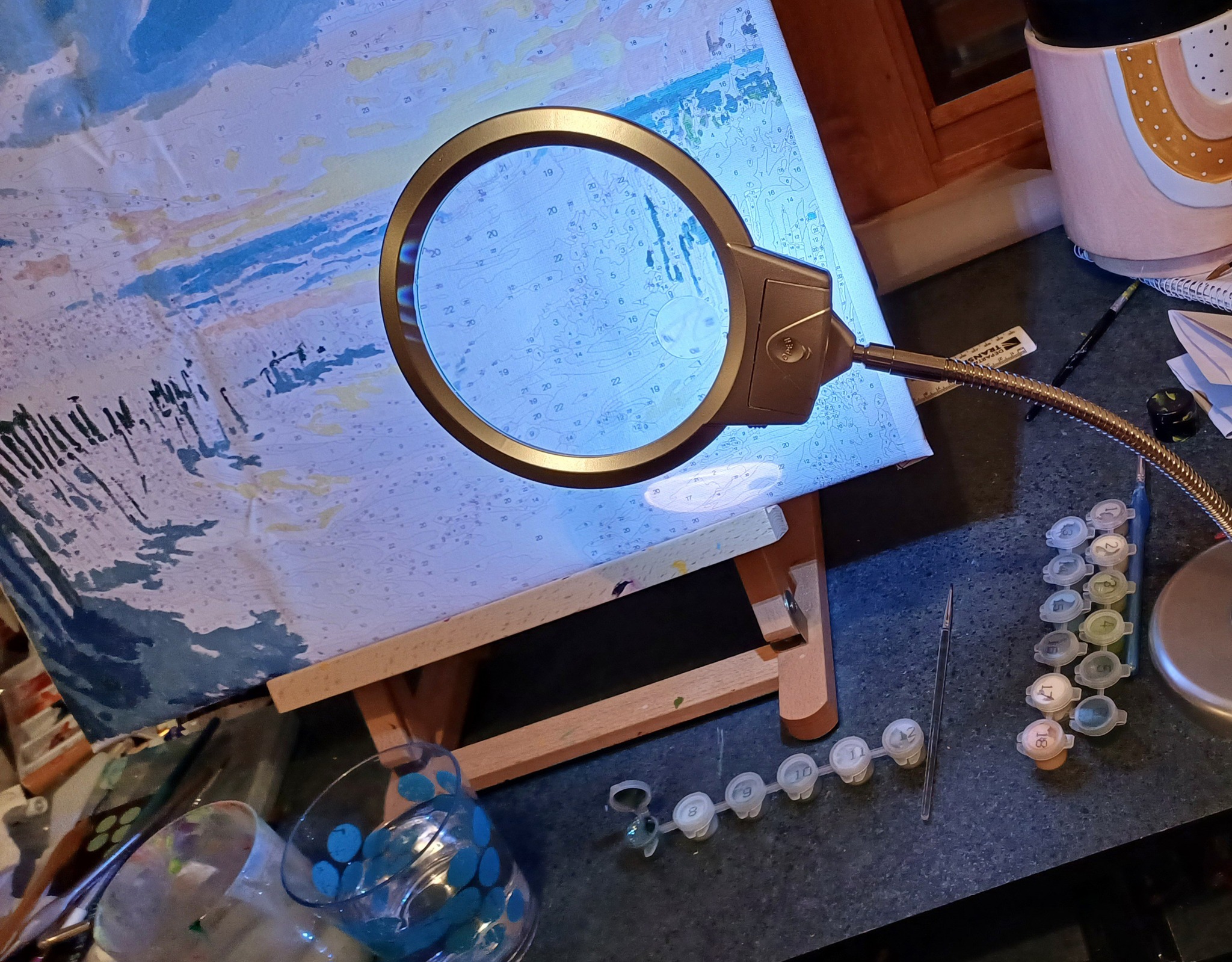 Dollhouse Miniature Victorian Magnifying Glass - 1:12 Scale Accessory For Dollhouse Scenes, Adult Collectors (Non-Functional)