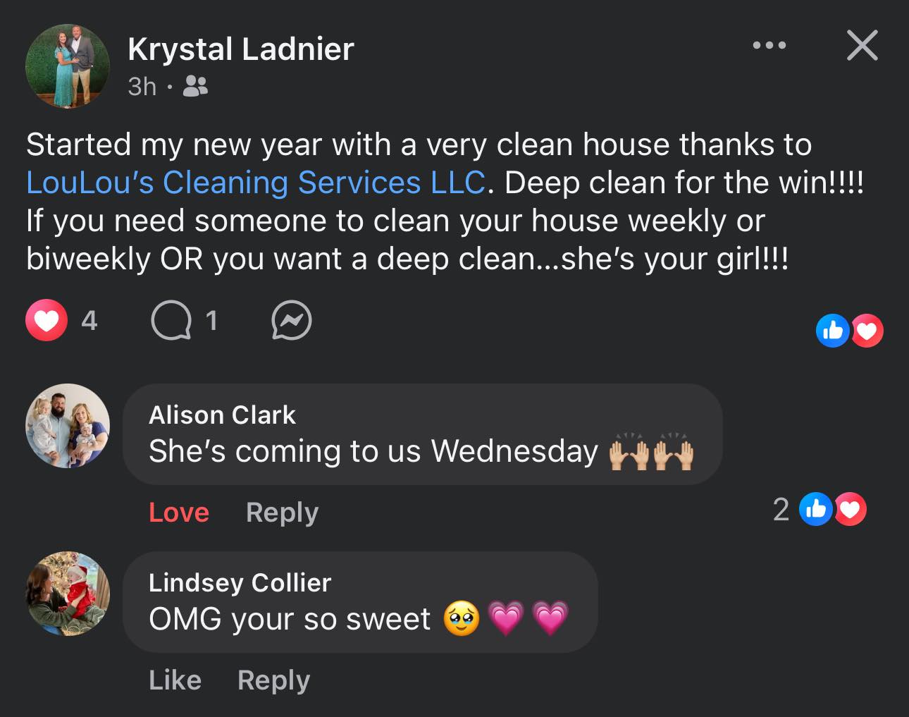 LouLou’s Cleaning Services LLC