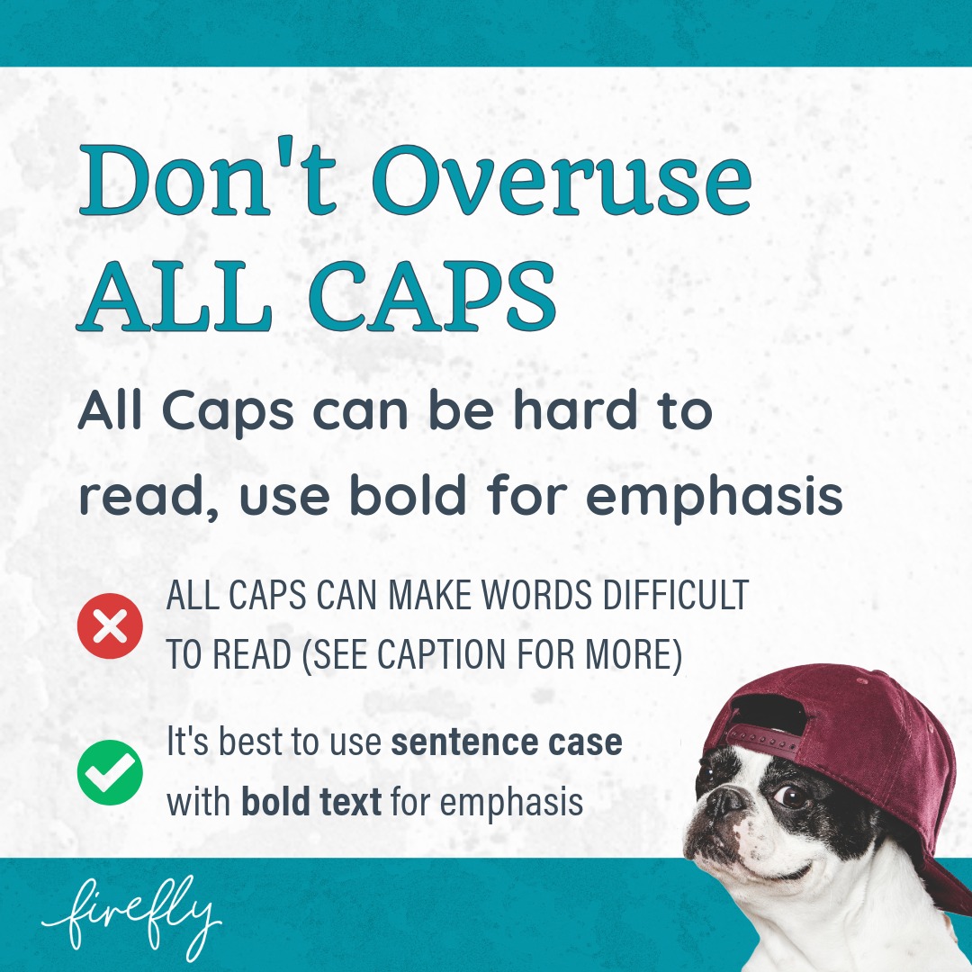 𝗪𝗛𝗘𝗡 𝗬𝗢𝗨 𝗨𝗦𝗘 𝗔𝗟𝗟 𝗖𝗔𝗣𝗦, 𝗜𝗧 𝗖𝗔𝗡 𝗟𝗢𝗢𝗞 𝗟𝗜𝗞𝗘... - Firefly Graphics | Facebook