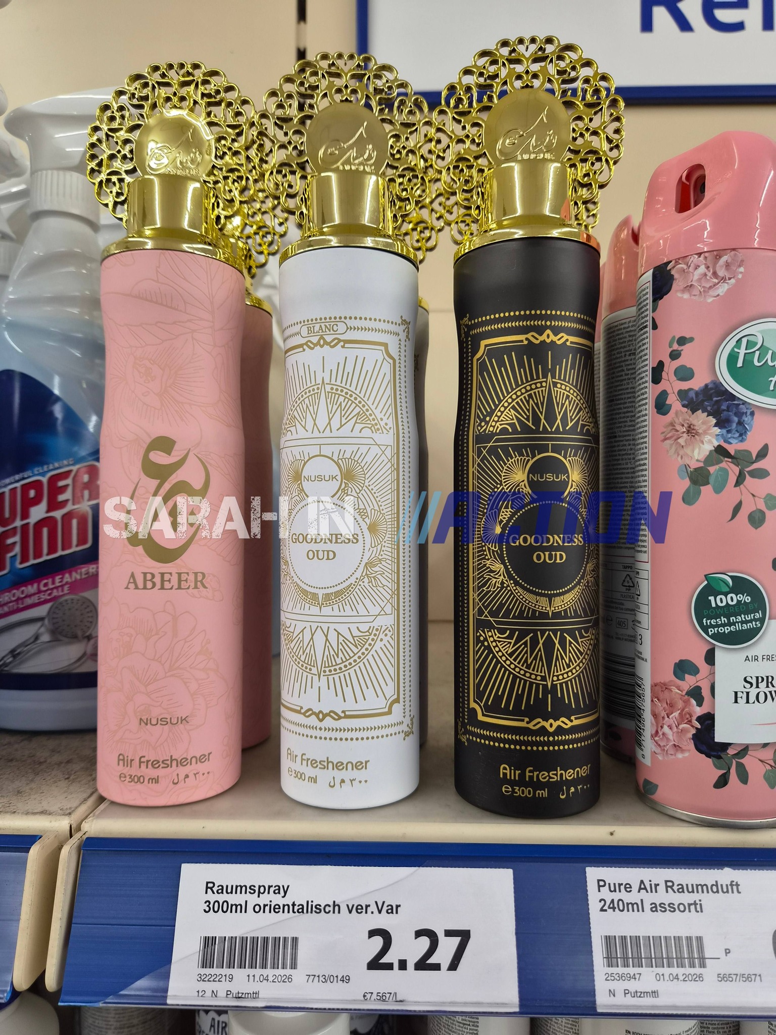 NEU BEI ACTION 💙 Ich konnte mich absolut nicht entscheiden und hab einfach direkt alle mitgenommen 🙈🤣 Diese wunderschönen Raumsprays sind nicht nur optisch ein Highlight, sondern riechen auch einfac
