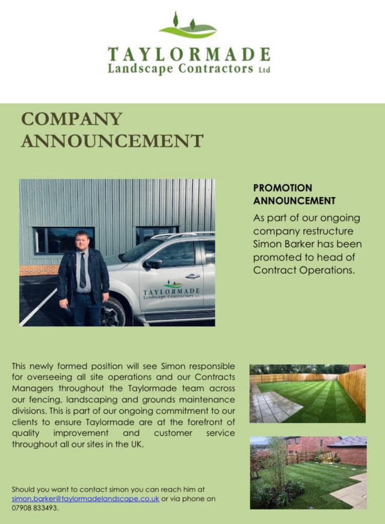 📣📣 🚨ANNOUNCEMENT🚨... - Taylormade Landscape Contractors Ltd. | Facebook