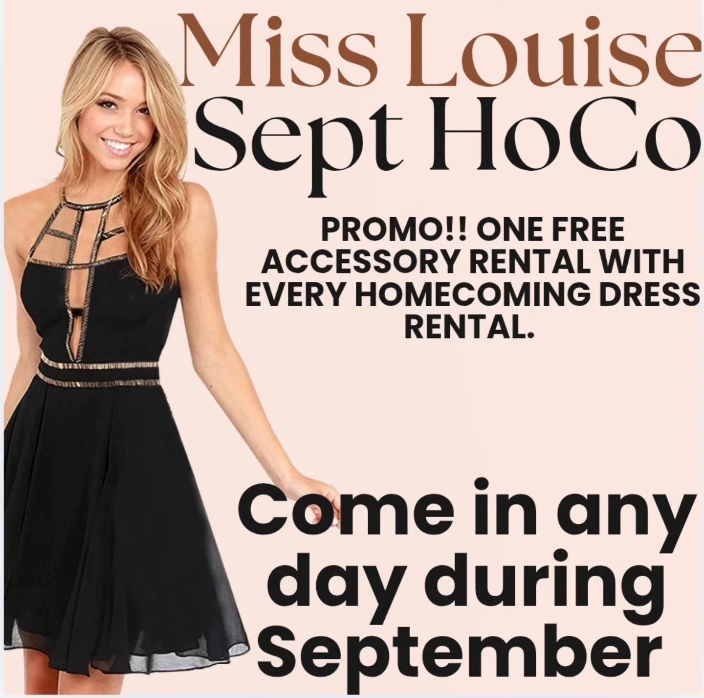 where can i rent a homecoming dress Free accessory rental with in September easel