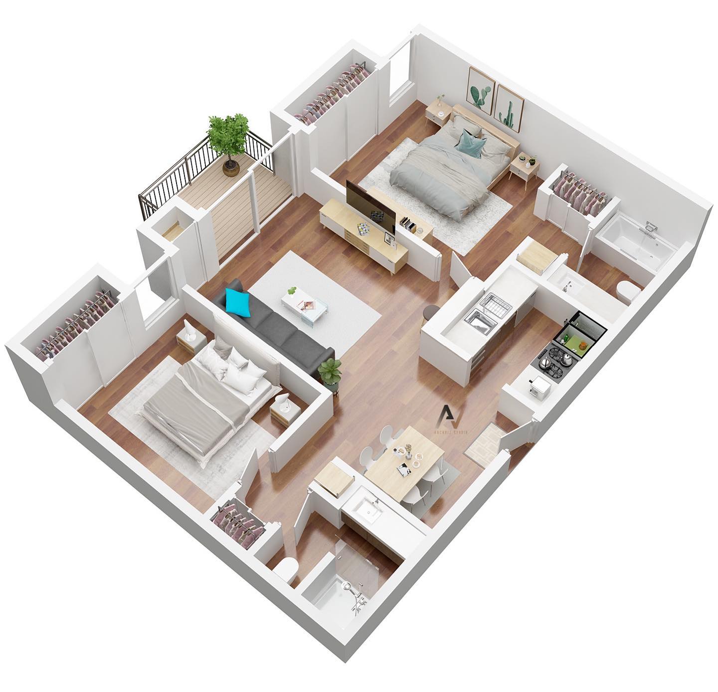Archvizstudio3D - The 3D floor plan Contact us for 2D&3D...