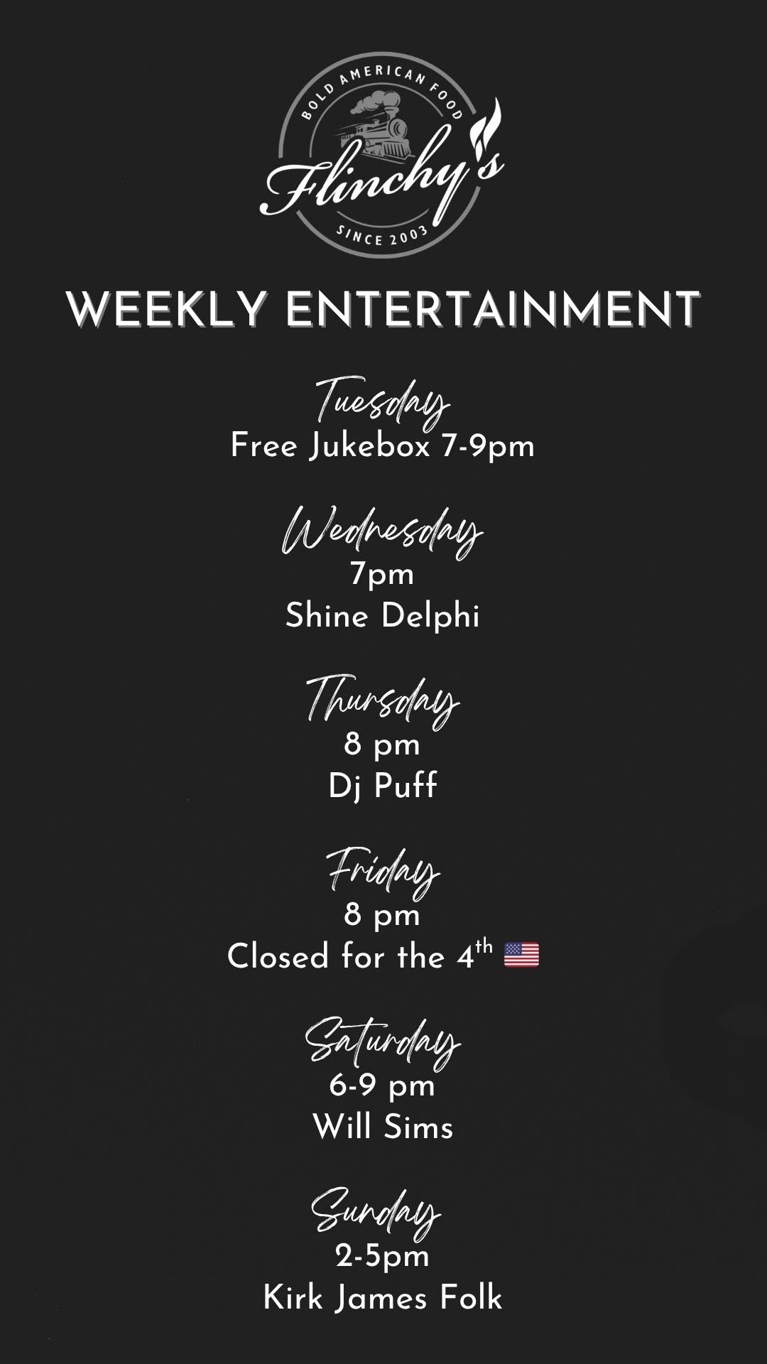 Flinchy's - Come celebrate America with us this week! We... | Facebook
