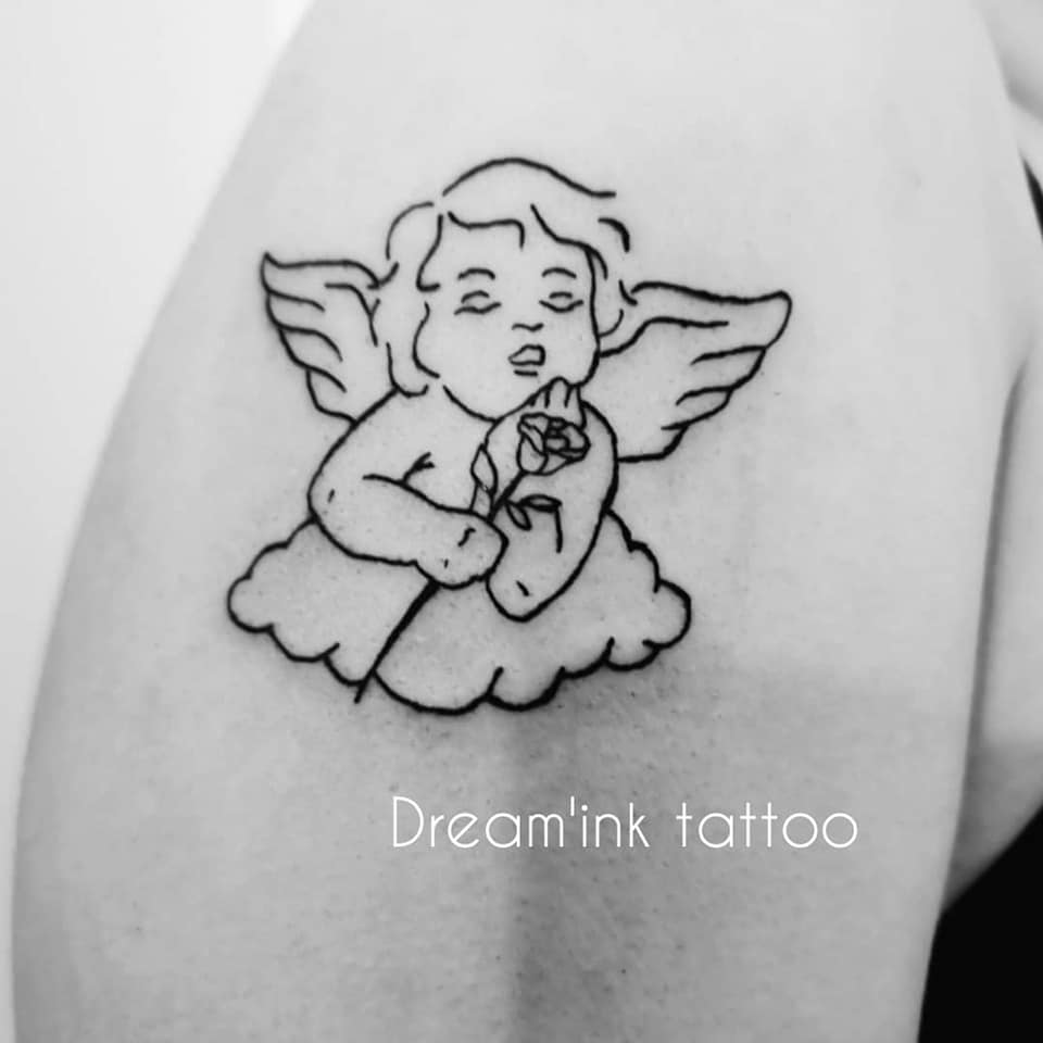 Petit Cherubin Sur Epaule Tattoo Dream Ink Tattoo Facebook