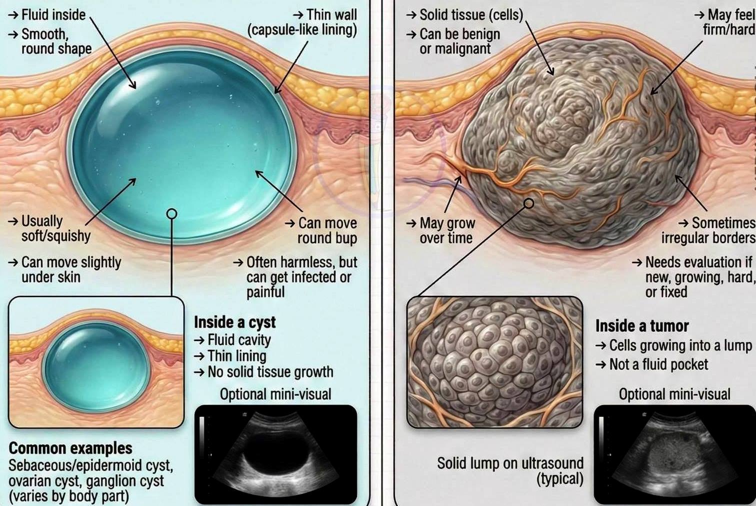 ❓Cyst and Tumor (mass, lump) – what is a difference? ? CYST 