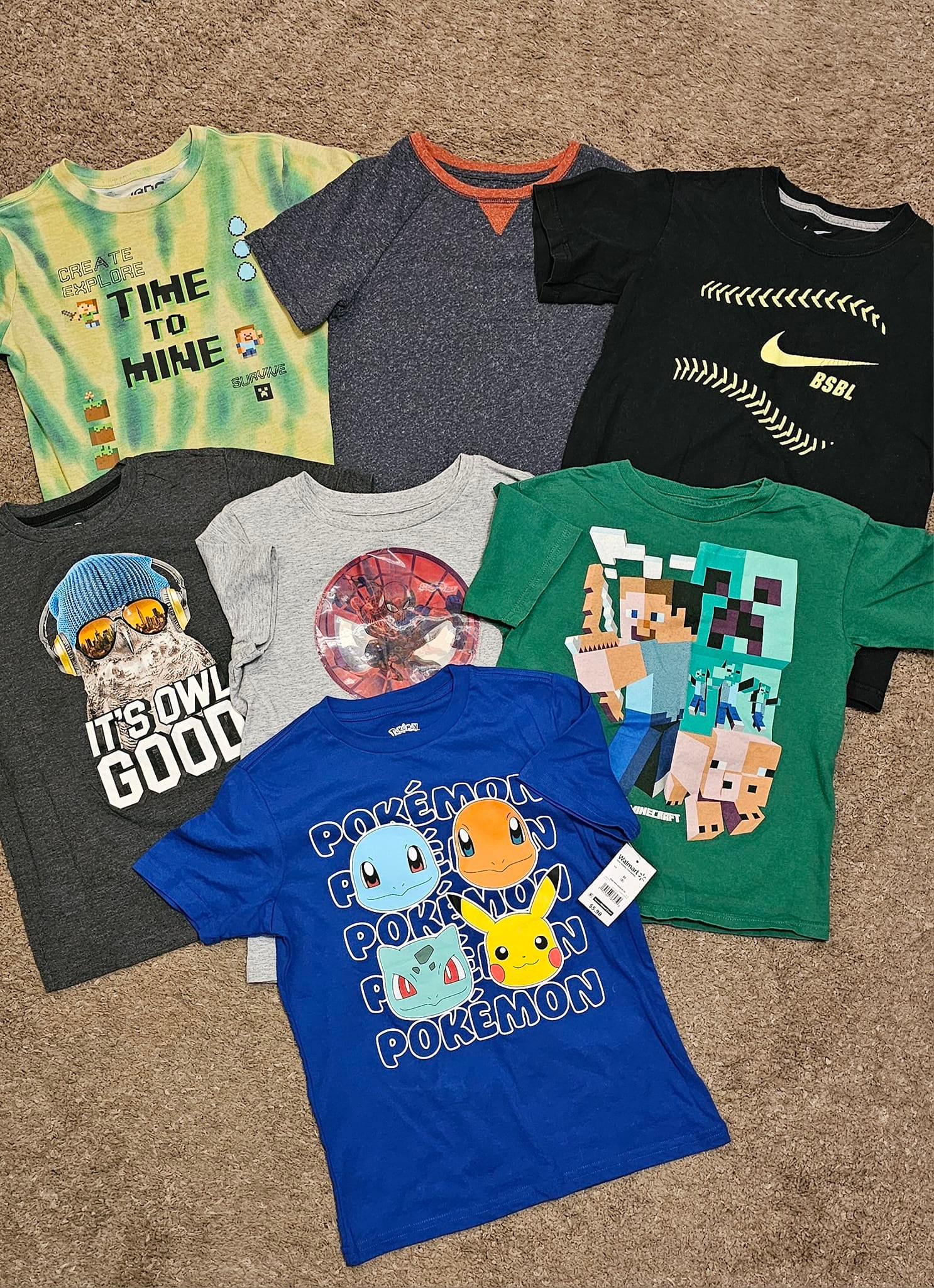 Pokémon T shirts, barely worn. I don