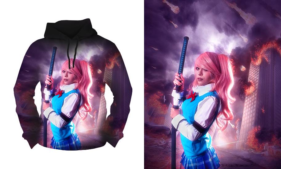 New Alma Chan illustration in AEM01's Tactical Combat Hoodie