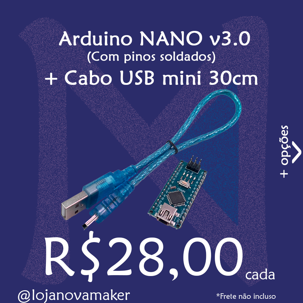 Nova Maker - O Arduino NANO é uma versão mais compacta da...