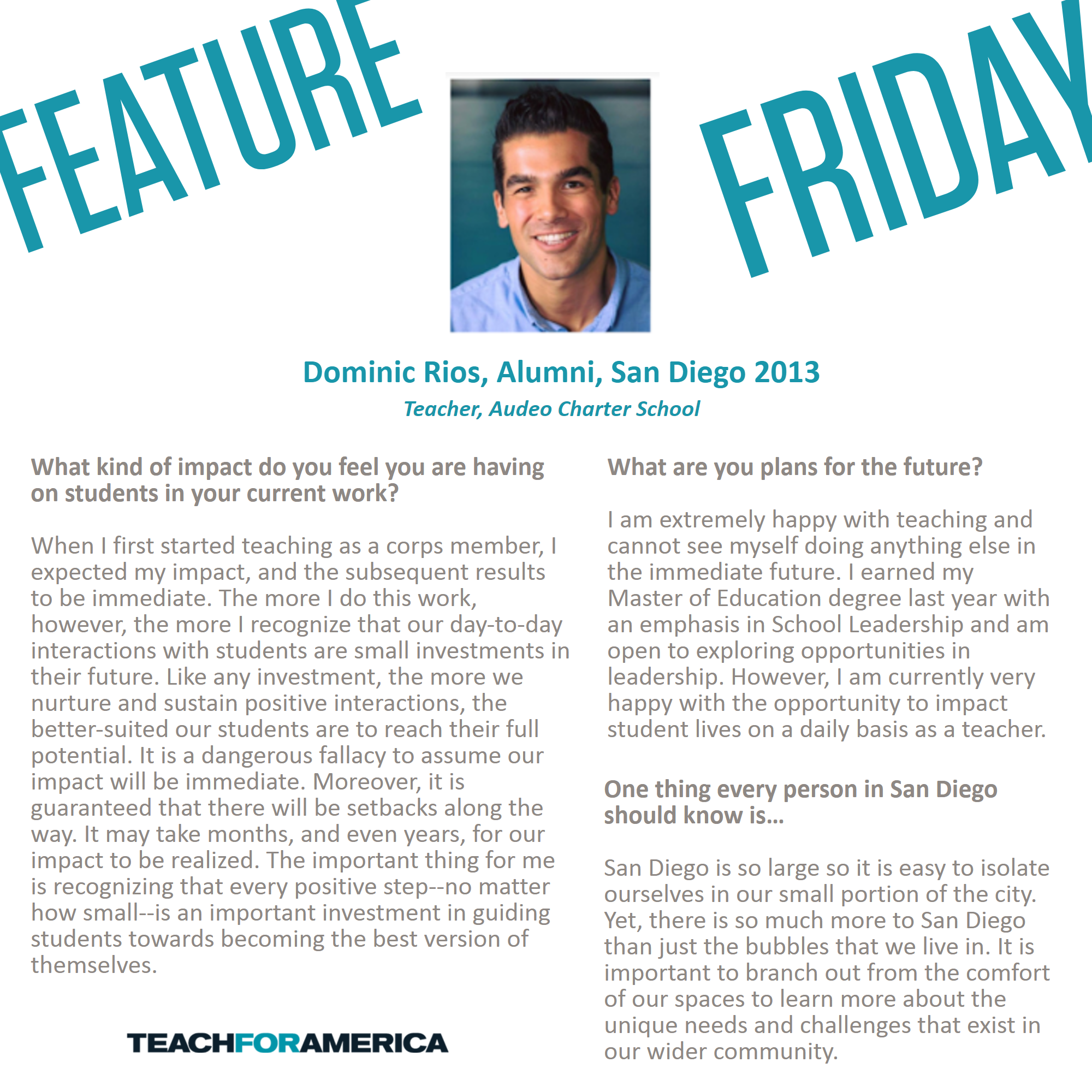 Teach - Meet Dominic Rios, this week's #FeatureFriday teacher. Dominic ...