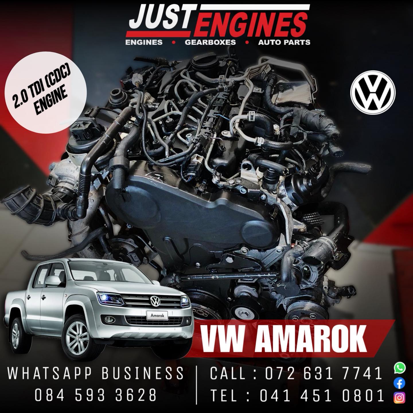 Just - VW AMAROK 2.0 TDI BI-TURBO (CDC) ENGINE •Available in store ...